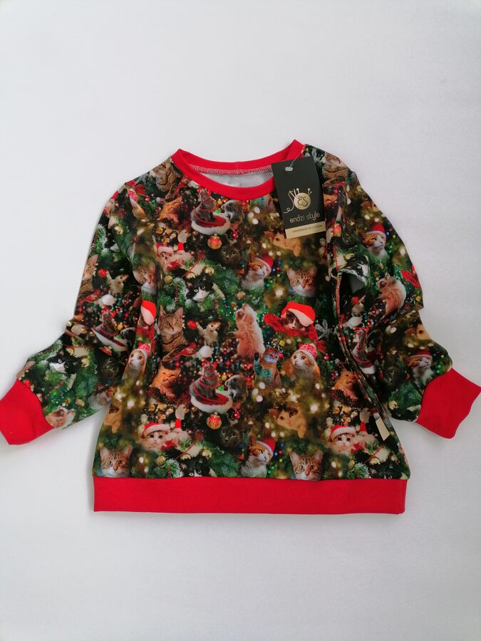 Ziemassvētku džemperis.,,Kaķēni,, 68-146.izm.