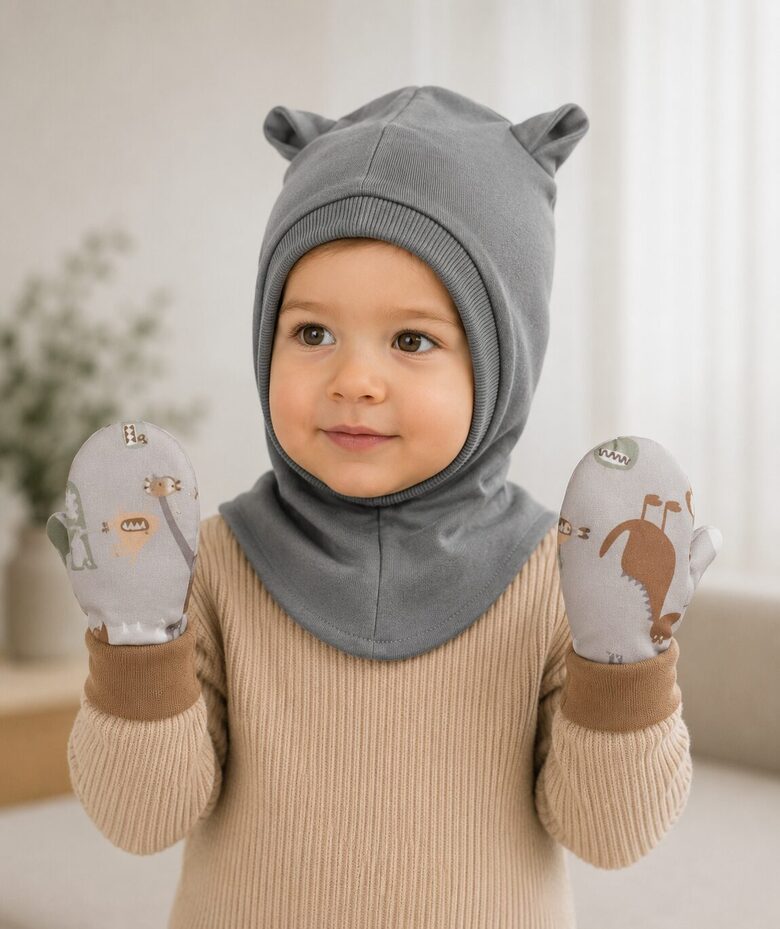 Bērnu softshell cimdi bez papildus oderes.Dino.