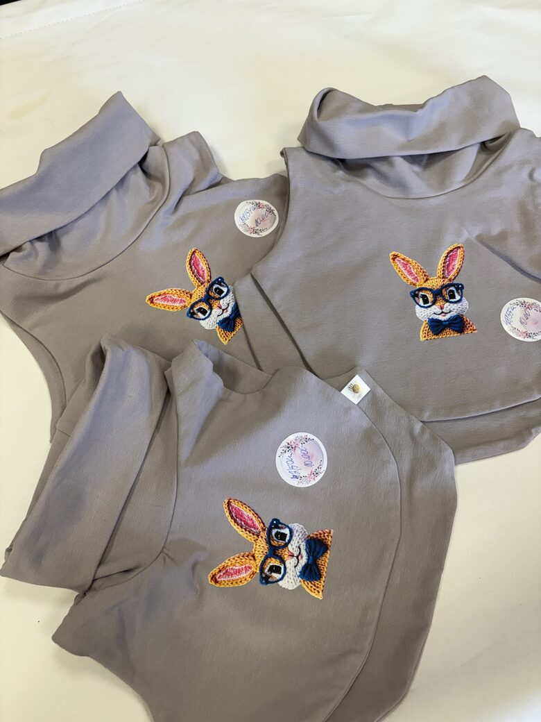 Pelēka apkaklīte bērniem Zaķis.