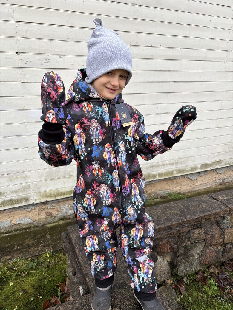 Softshell cimdi zēniem. Draugi. Cimdi ar VAI bez oderes.