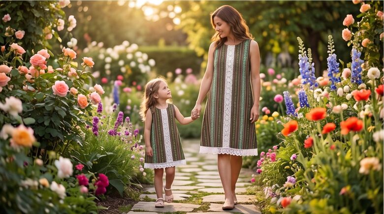 Sarafāns no stilizēta tautiskā raksta. ,,Jana,, 80-134 izm.Sieviešu .S/M.,M/L.