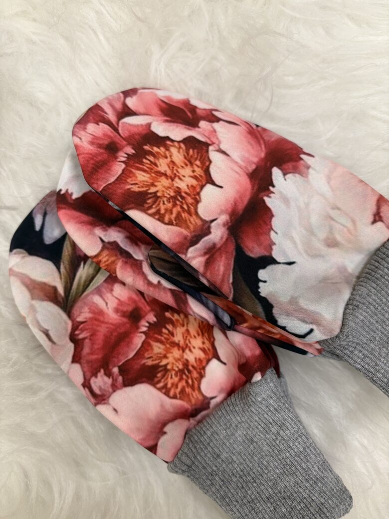 Peonijas. Bērnu softshell cimdi. 