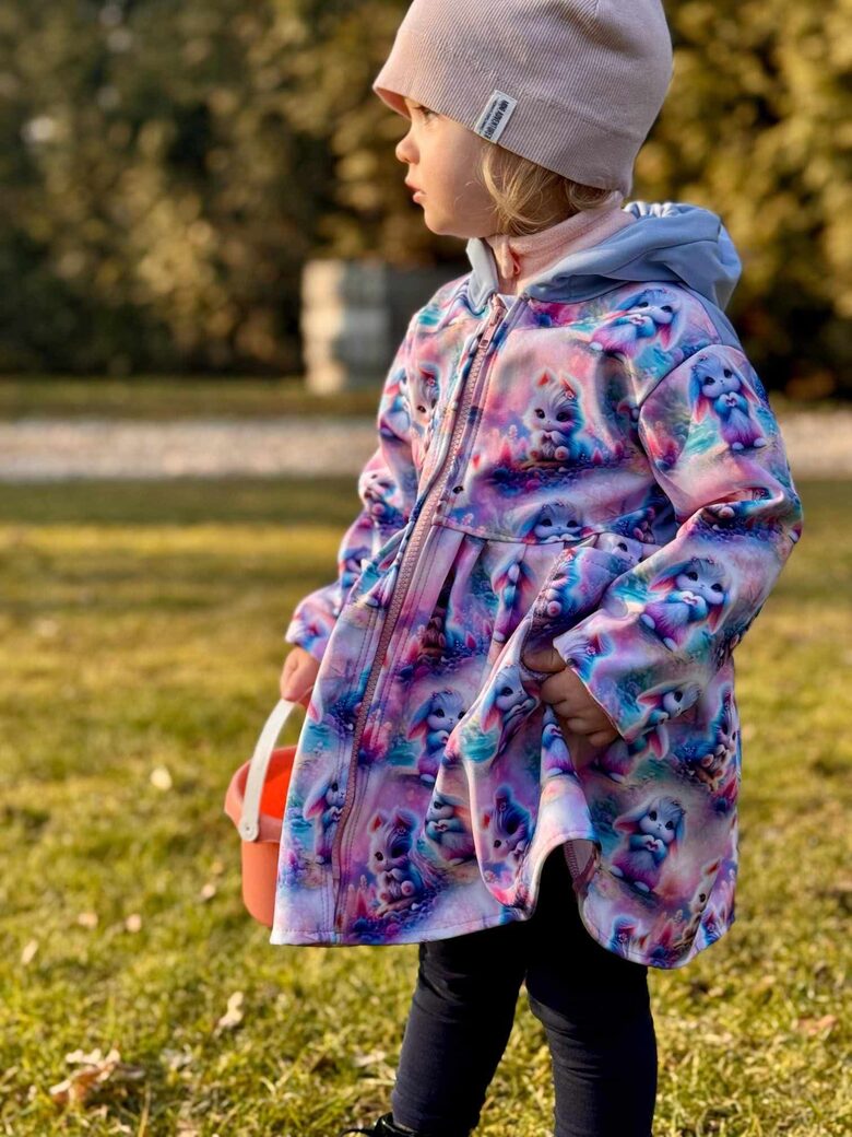 Meiteņu mētelis.Softshell mētelis.,,Zaķīši,,80-146.izm.