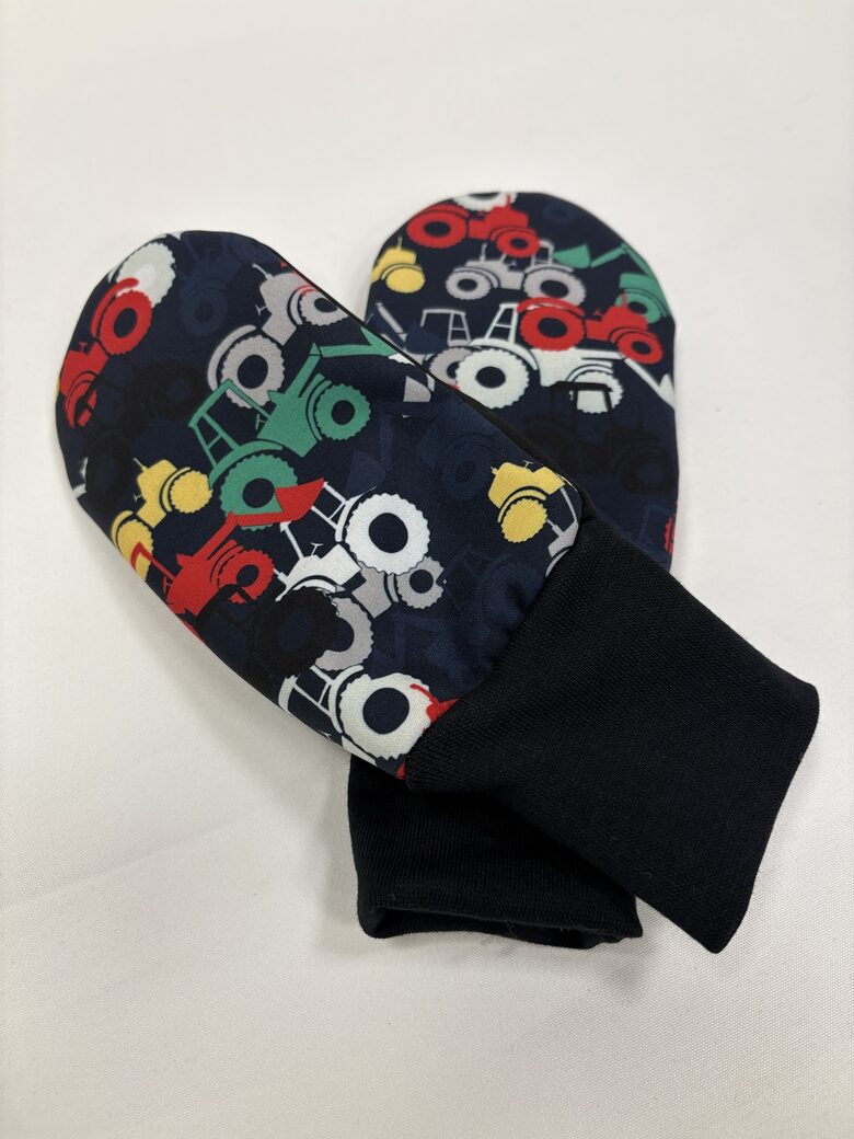 Starpsezonu softshell cimdi bērniem. Traktori. 