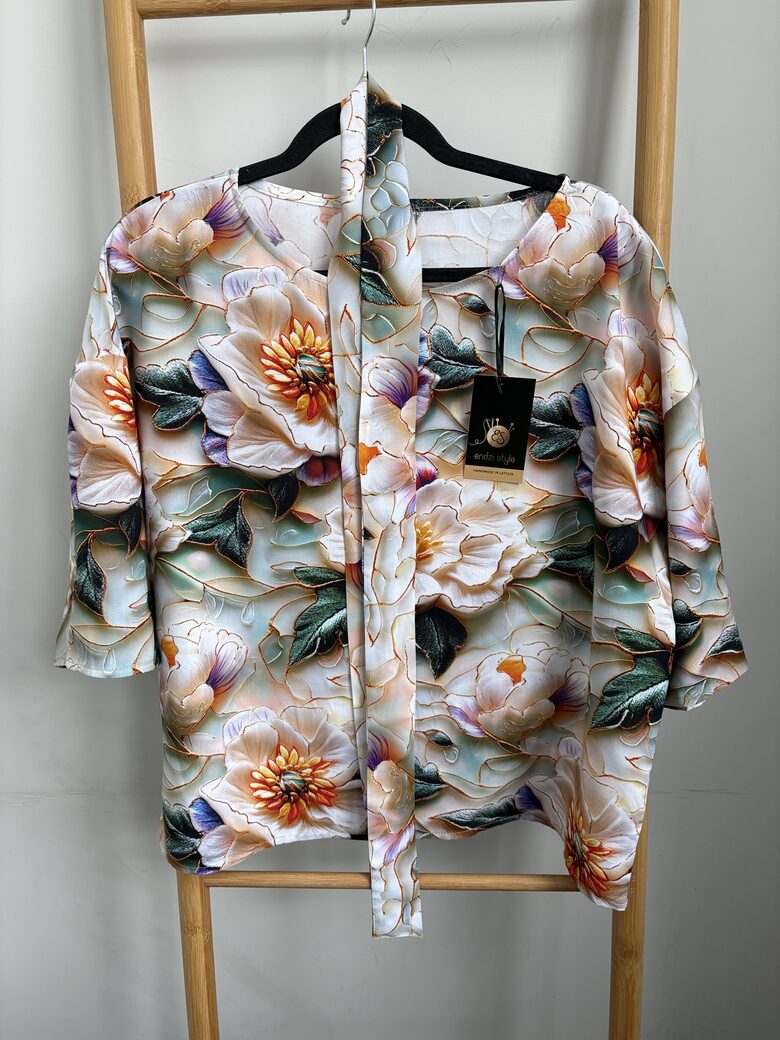 Sieviešu blūze ar jostu.,, Ūdensroze,, S-4XL