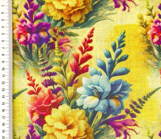 Lina viskozes audums digitālā druka .Vijolīte.