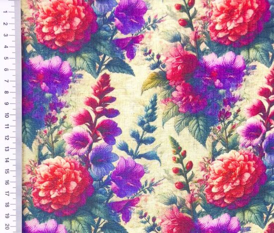 Lina viskozes audums digitalā apdruka. 