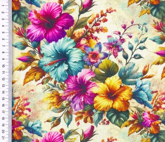 Lina viskozes audums digitālā druka. 