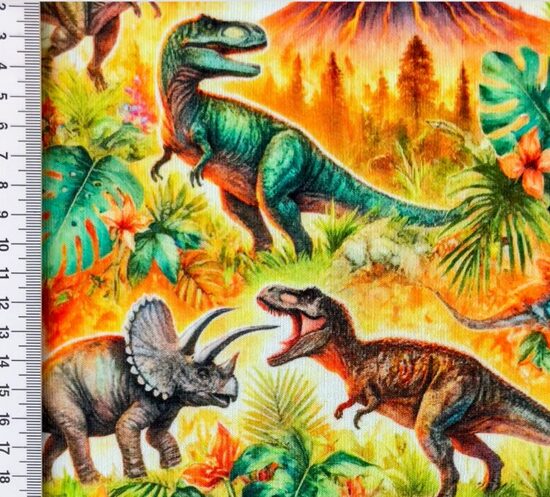 Digitālā druka.Biezs jogging audums .Dinozauri.