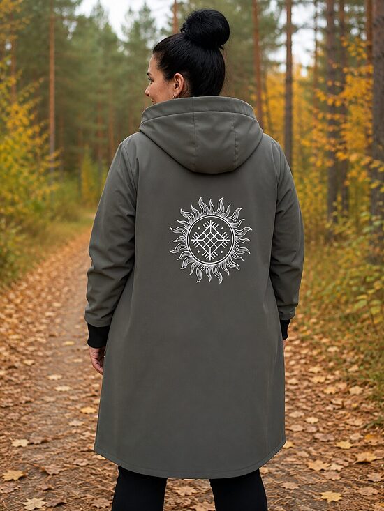 Softshell jaka ar pagarinātu aizmuguri.,,Saule -laime,, L/Xl