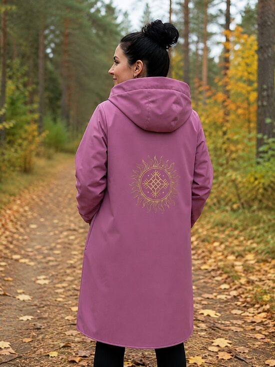 Pūderrozā softshell pagarināta jaka.,,Saule -laime,, M .izm.