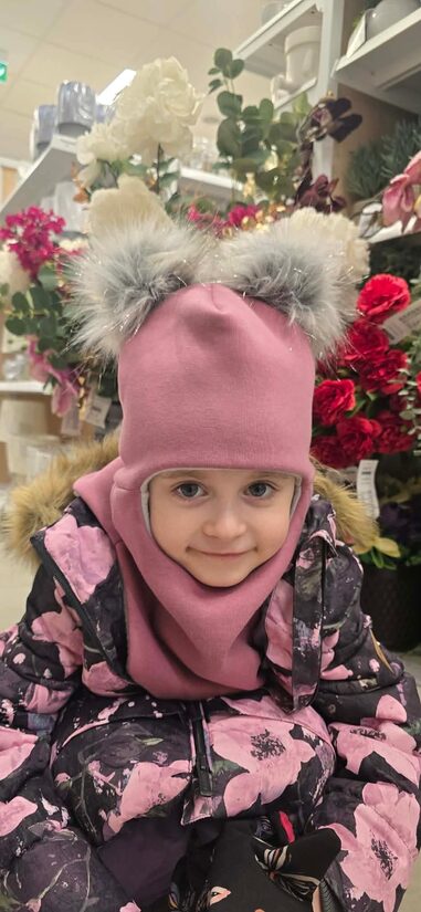 Balaklava bērniem. Ziemas balaklava. Balaklava ar bumbuļiem. Bēšīga,bordo,haki.