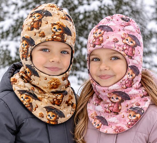 Rudens/ziemas balaklava . Kaķēni.