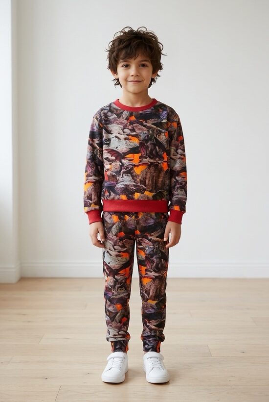 Kokvilnas trikotāžas džemperis un bikses .Komplekts Dinozauri. 86,92.izm.