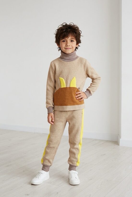 Flīsa hūdijs bērniem brūnā krāsā. 110.izm.PIEEJAMS UZREIZ.