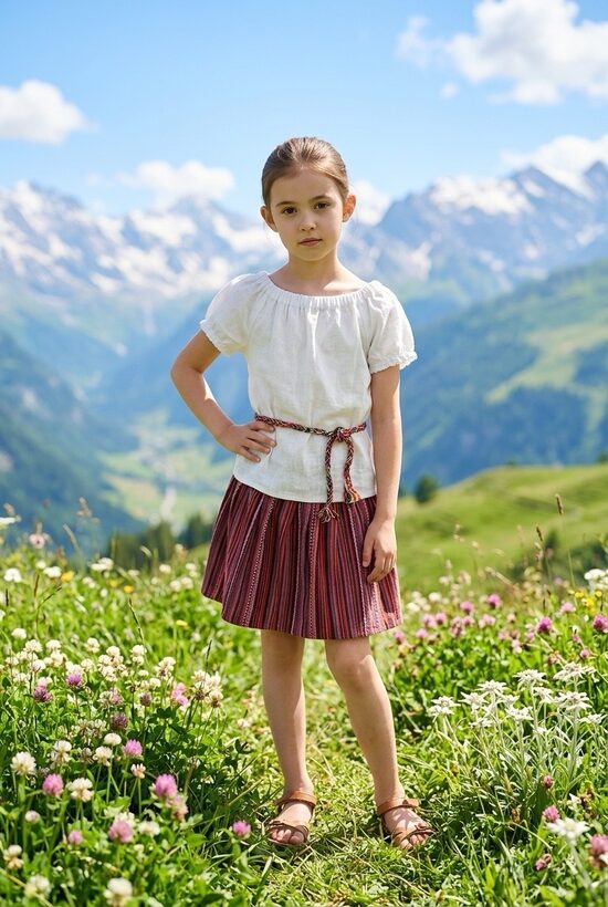 Lina kleita ar rakstainu volānu.Nr.-5 Raksts. 74-140.izm.Sieviešu.