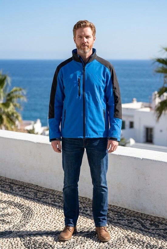 Vīriešu softshell jaka ar plāno kapuci. XL.,2XL.,3XL izm.