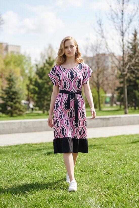 Sieviešu kleita ar jostu.36/38.izm.