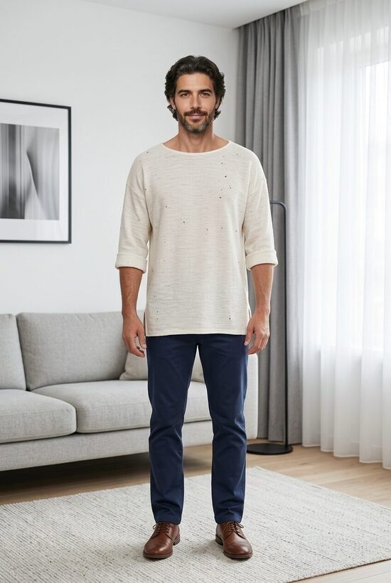 Vīriešu lina krekli PIENA/BALTS .