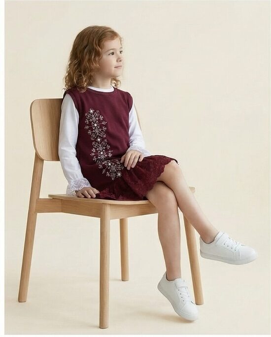 Sarafāns meitenēm . ,,Saules koks,,  vai Balts kokvilnas trikotāžas džemperis, mežģīnes piedurknēm. 80-128.izm.