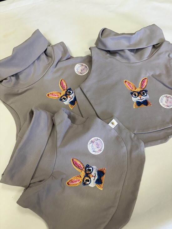 Pelēka apkaklīte bērniem Zaķis.