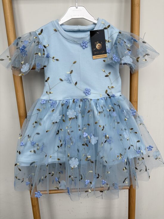 Zilais ziediņš. Izlaiduma kleita meitenēm. 86-146.izm.