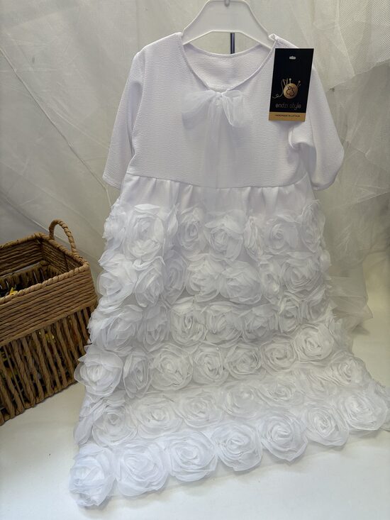 Garā kristību kleita .Rozītes. 56-98.izm.