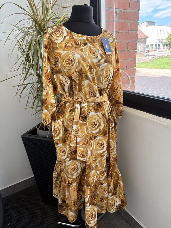 3 D viskozes auduma kleita. ,,Zelts,, (136 cm)