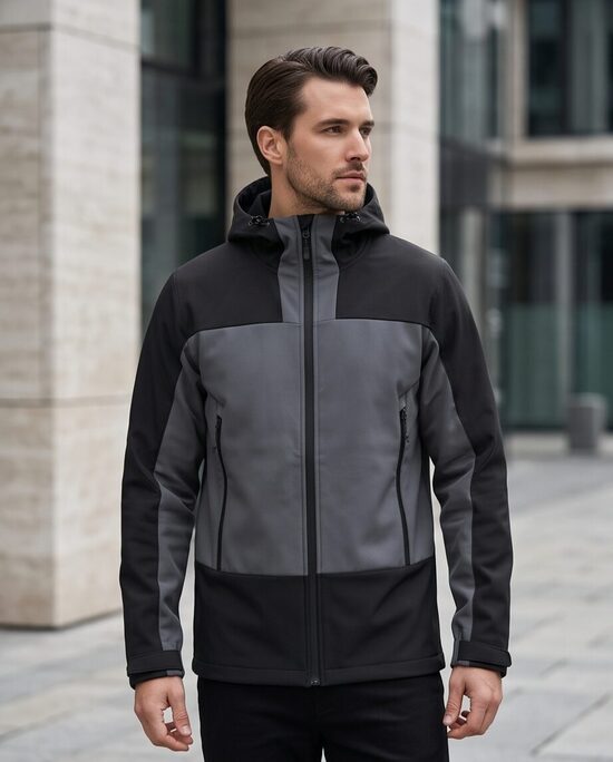 Vīriešu softshell rudens/ pavasara jaka. Melns/ pelēks. S,M,2XL.3XL