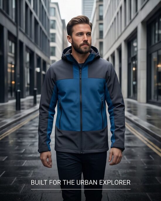 Vīriešu softshell jaka. Zils/melns.L.izm.