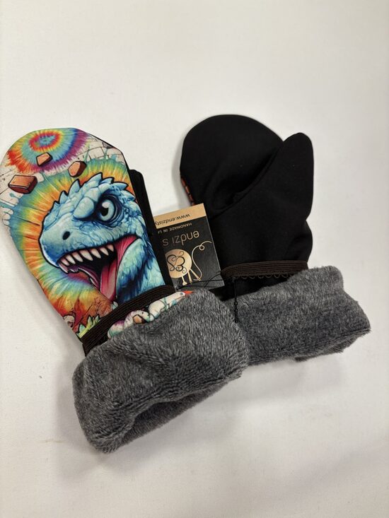 Bērnu cimdi ziemas sezonai. Bērnu cimdi ar papildus oderi. Dino.