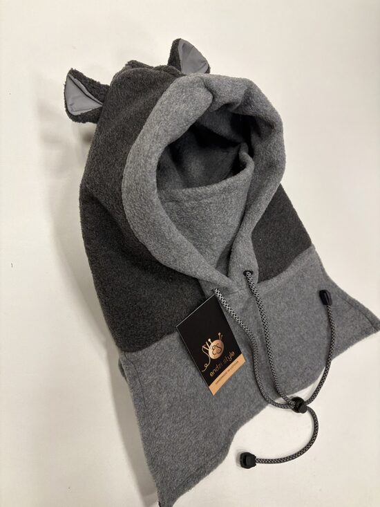 Flīsa auduma ķivercepure bērniem.6 mēn.-10.gadi.Tumsā atstarojšas ausis.