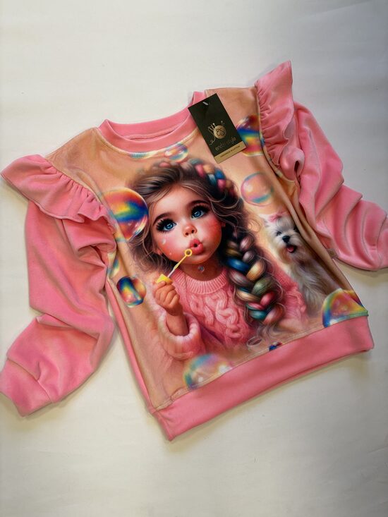 Rozā princese. Džemperis meitenēm. 116-134.izm.