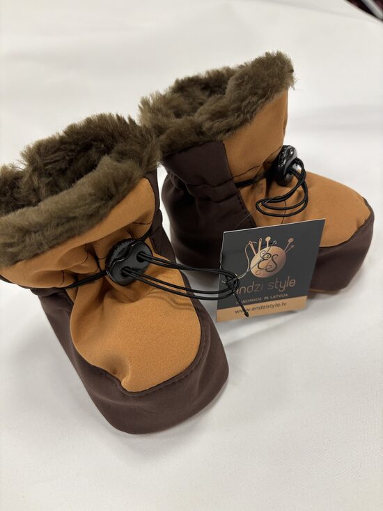 Brūni softshell zābaciņi mazuļiem. 0-18.mēn.