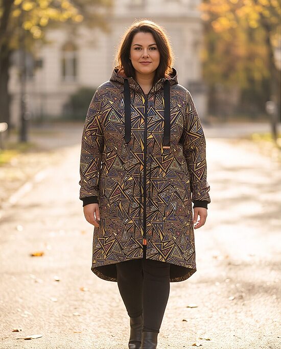 Rudenīga sieviešu softshell virsjaka .Mozaīka.L.,XL.,2XL.,3XL