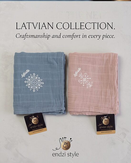 Muslina auduma dvielītis. ,,Latvietis,, ,,Latviete,,