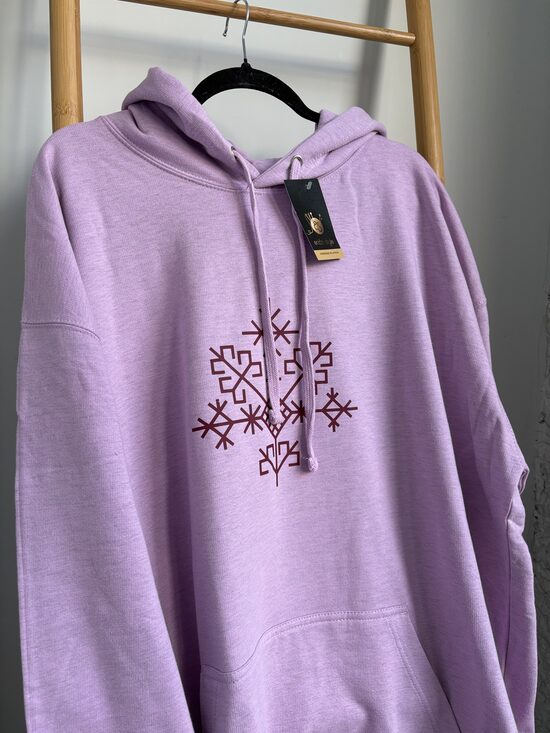 Sieviešu garais hūdijs ceriņu tonī.Sauleskoks. XL.,3XL