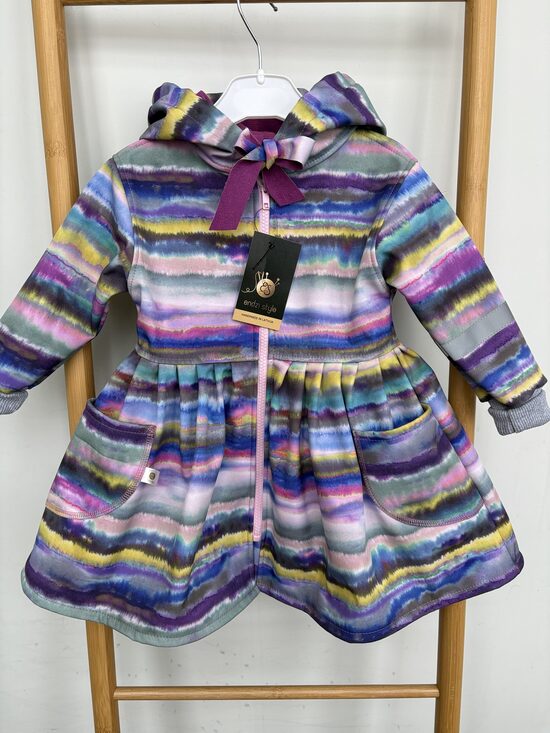 Pavasara mētelis meitenēm. Softshell mētelis.Varavīksne. PIEEJAMI UZREIZ.86-152.izm.