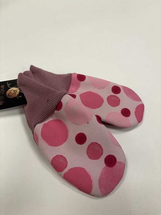 Meiteņu softshell cimdi .Rozā aplīši.