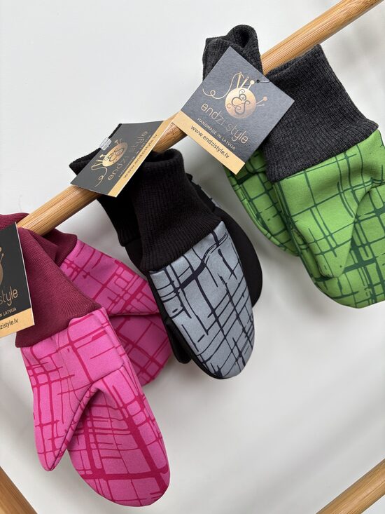 Bērnu softshell cimdi Strīpainīši.