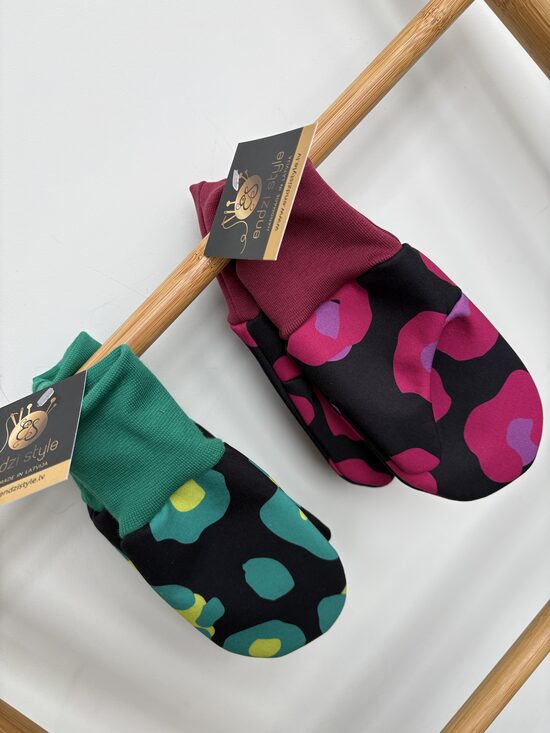 Softshell cimdi meitenēm.Rozā/melns.