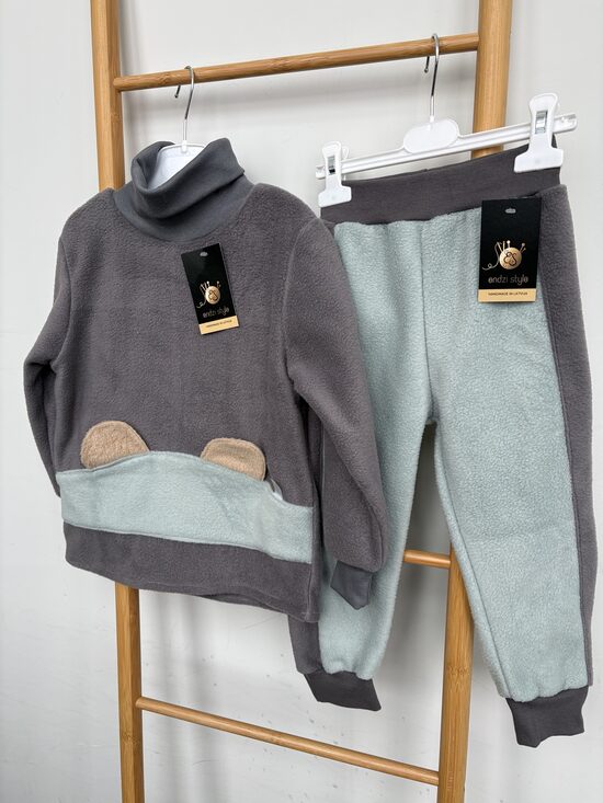 Flīsa džemperis bērniem. Flīsa bikses. Lācēns. 80-122.izm.