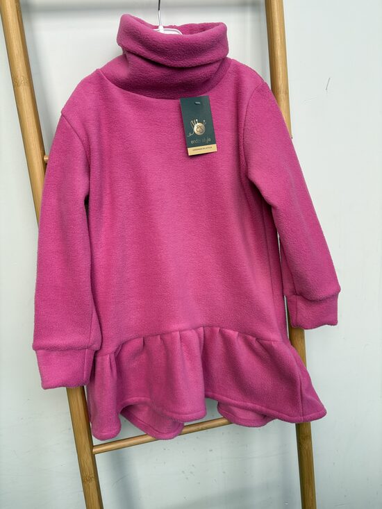 Flīsa džemper kleita meitenēm. Rozā/bēšīga/mint/pelēka/gaiši rozā/dzeltena. 80-128.izm,