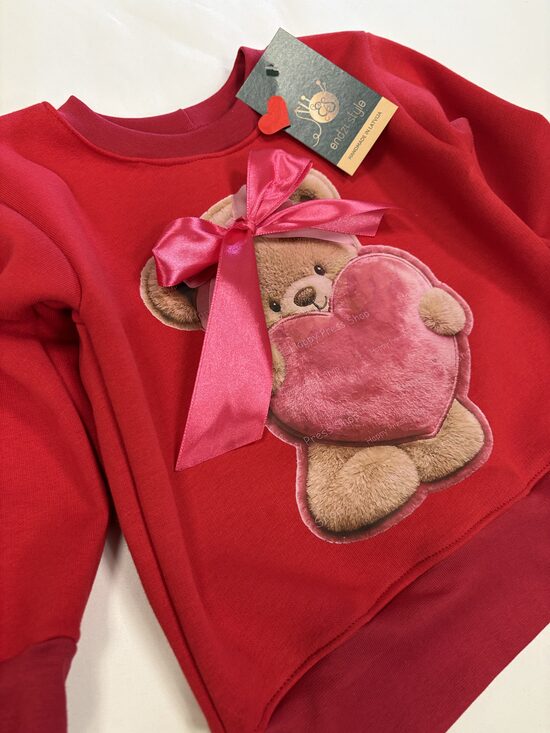 Kokvilnas siltā auduma džemperi meitenēm sarkanā krāsā .Sirsniņa. 92.izm.