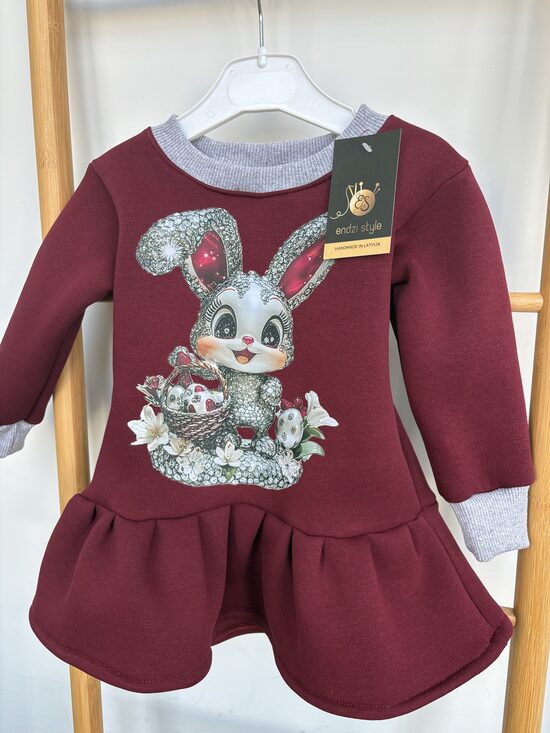 Bordo tonī tunikas no silta kokvilnas auduma.86-104.izm. BIKSES