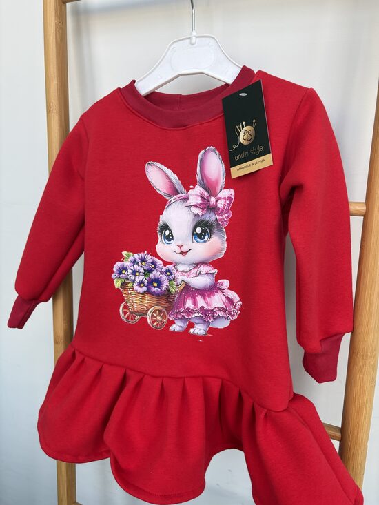 Sarkana tunika meitenēm.Zaķenīte.98-128.izm.