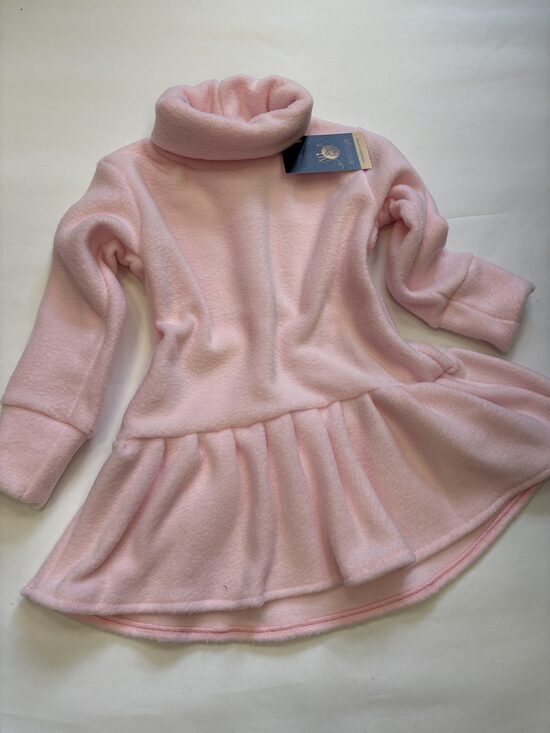 Flīsa džemper kleita meitenēm. Rozā/bēšīga/mint/pelēka/gaiši rozā/dzeltena. 80-128.izm,