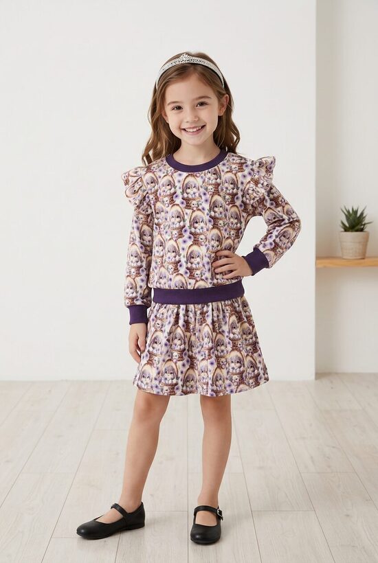 Bērnu džemperis ar spārniņiem. Svārki meitenēm. Galvas lenta. 80-128.izm.Zaķīši.