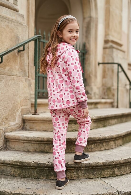 Starpsezonu virsjaka no softshell.Meiteņu virsjaka.Rozā vai zili aplīši.