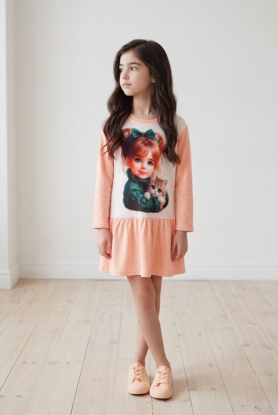 Princešu kleita no mīksta velūra auduma.122/128.,128/134.,134/140.izm. 